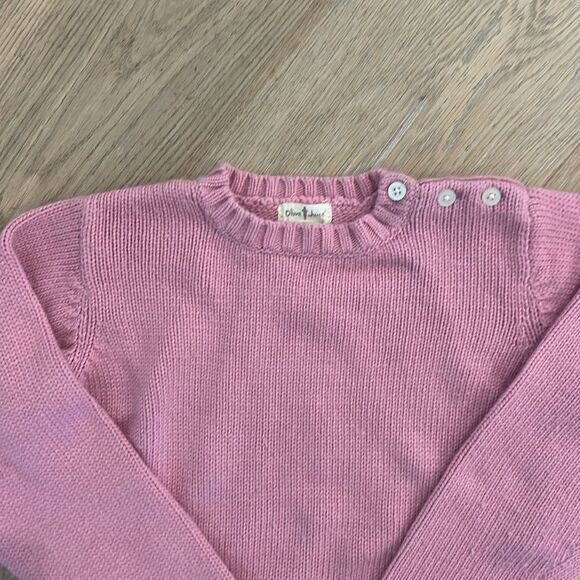 Olive Juice Pink Sweater with Button Detail on Left Shoulder (Large) - Picture 2 of 4